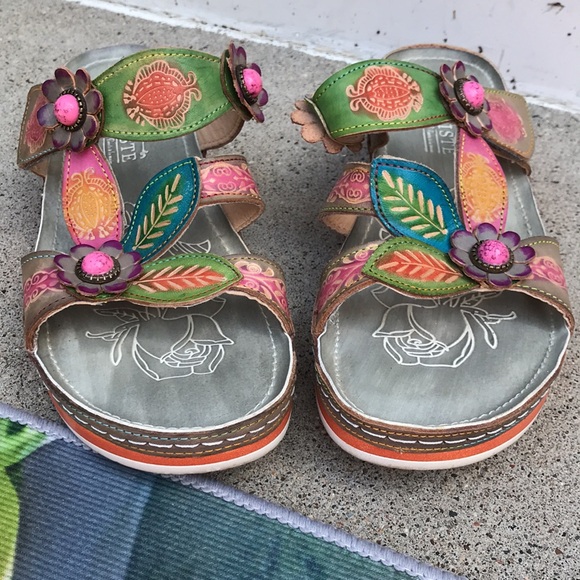 🐲💙 L’ARTISTE by Spring Step Pillow Grey Leather Sandal - Picture 7 of 14